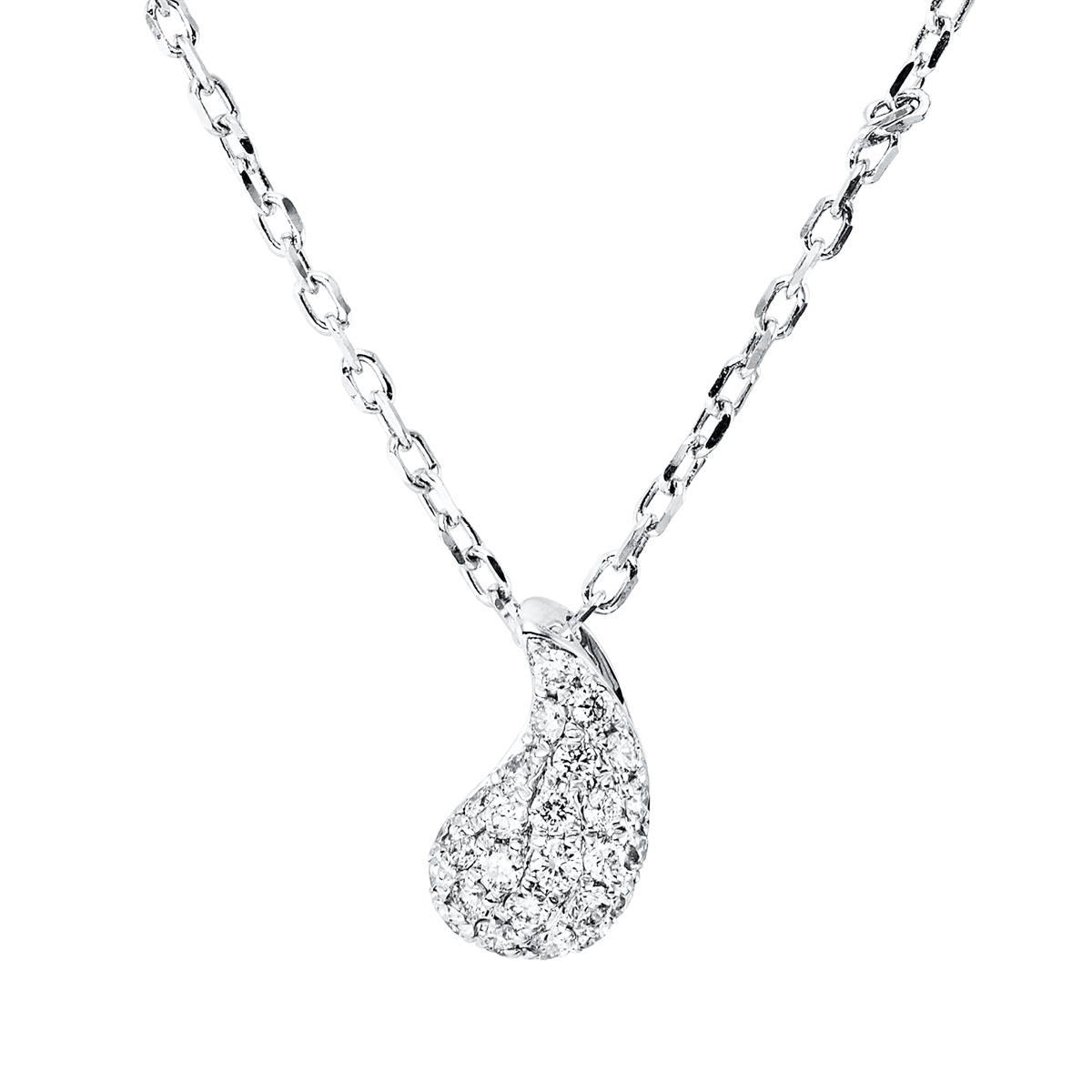 diamond full cut  modern woman necklace in white gold