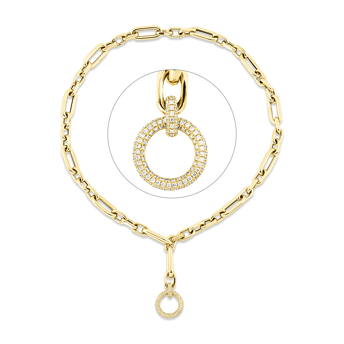 diamond full cut  exclusive necklace in yellow gold