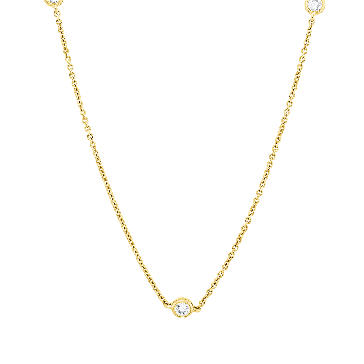diamond full cut  modern woman necklace in yellow gold