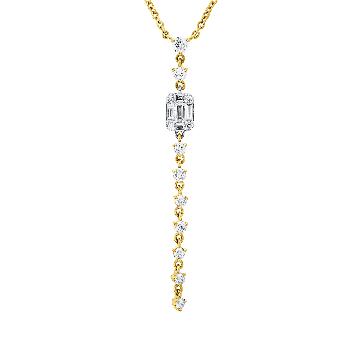 diamond full cut  modern woman necklace in yellow gold / white gold