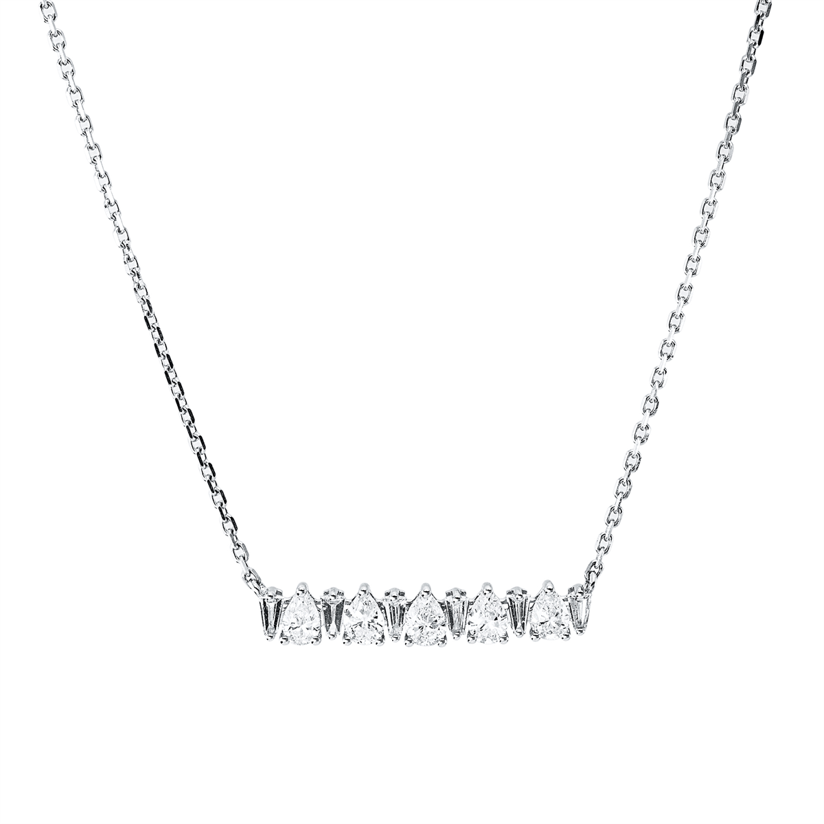 taper  modern woman necklace in white gold