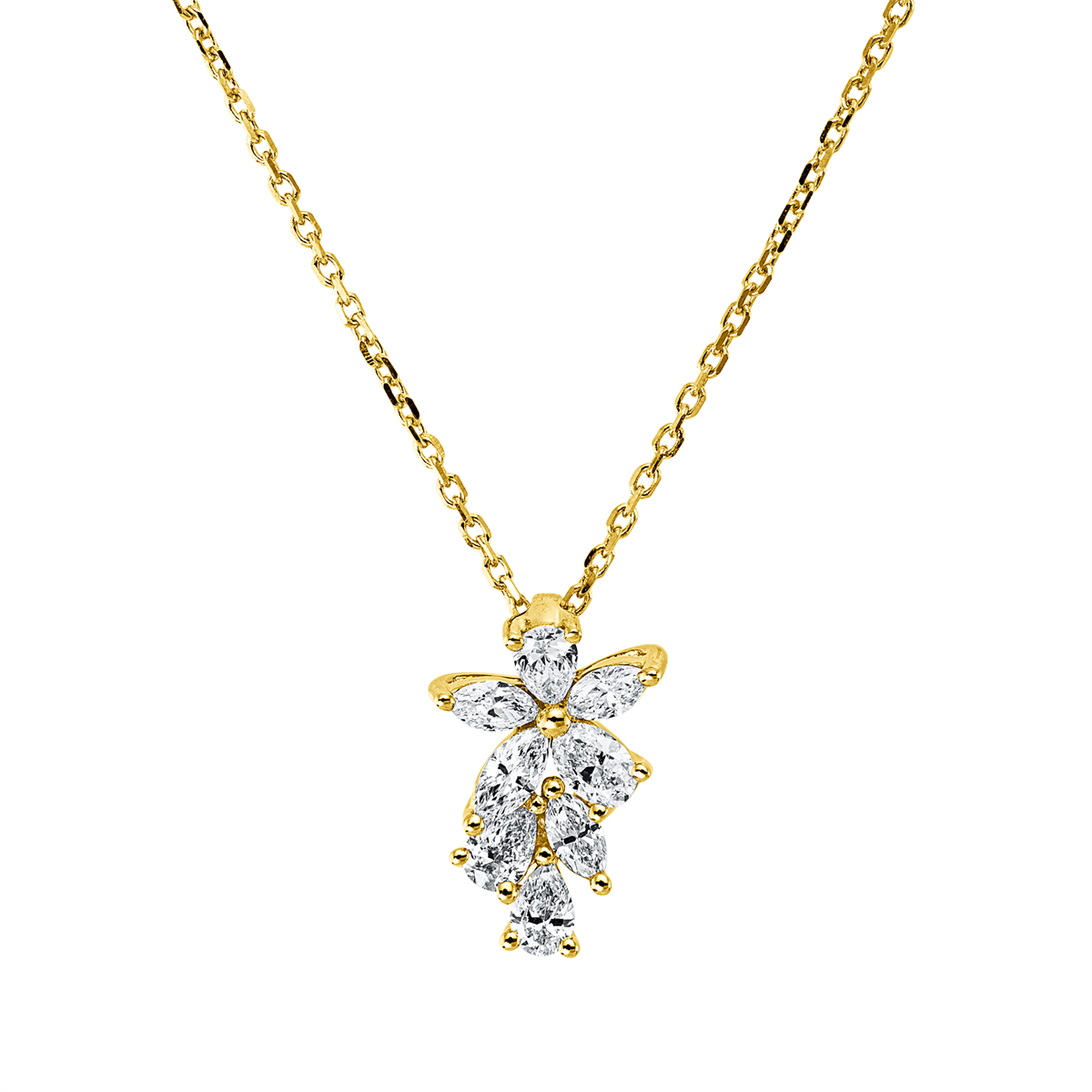 oval  modern woman necklace in yellow gold