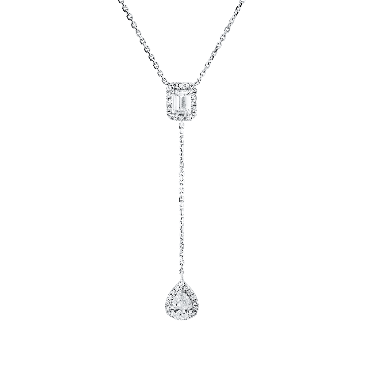 diamond full cut  exclusive necklace in white gold