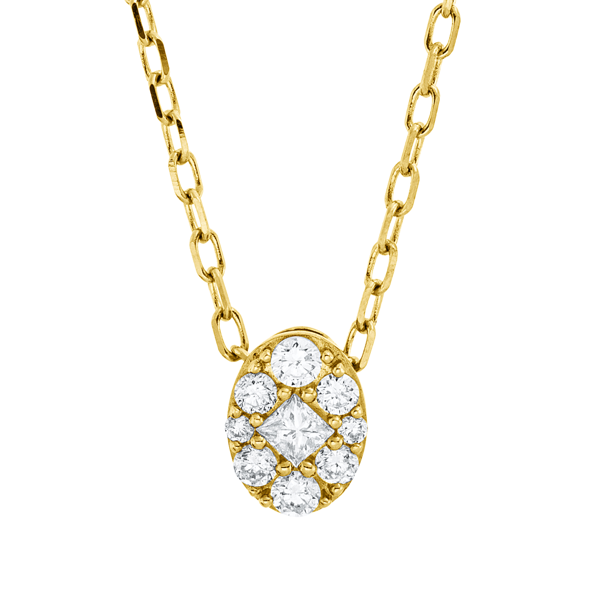 princess  illusion classic necklace in yellow gold
