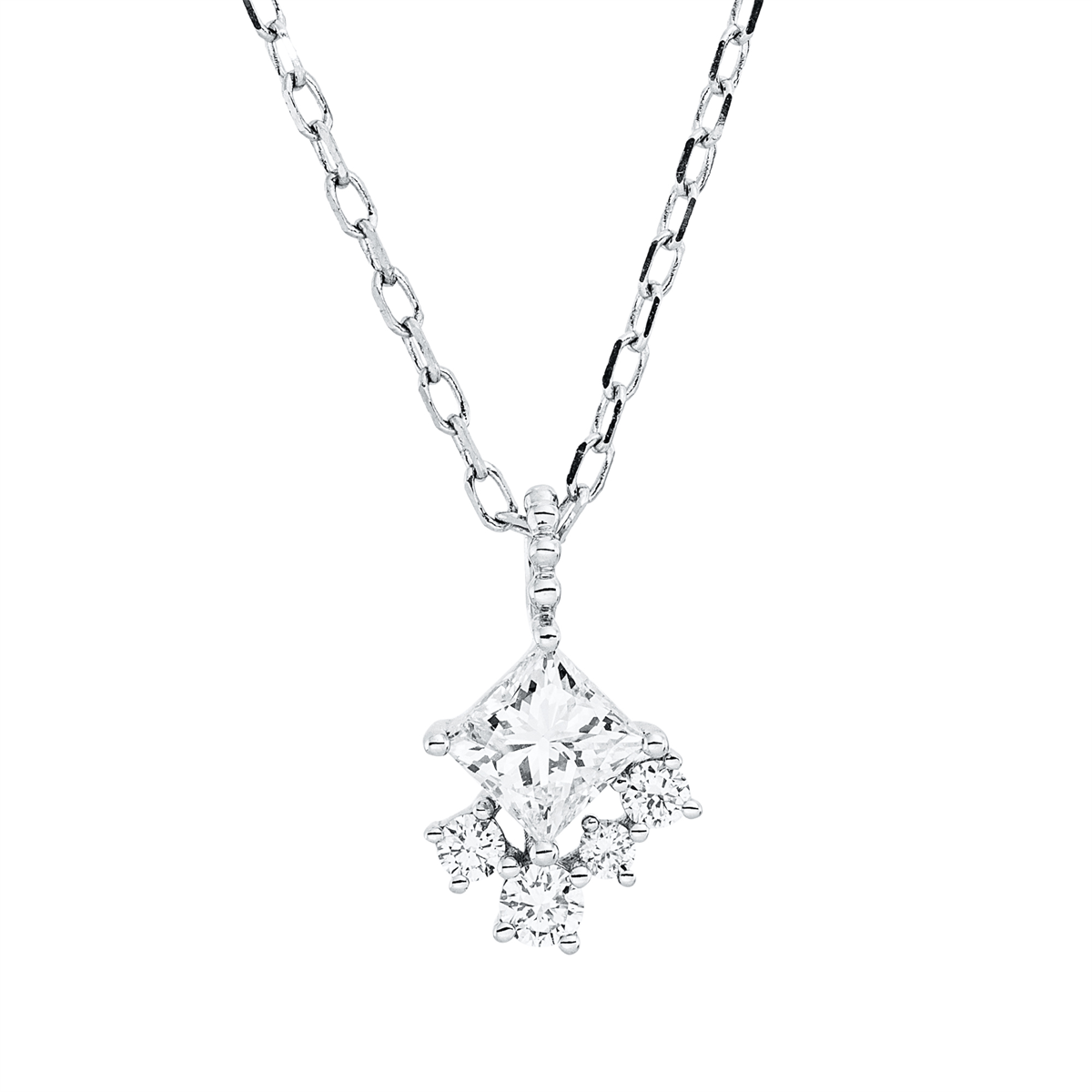 princess  modern woman necklace in white gold