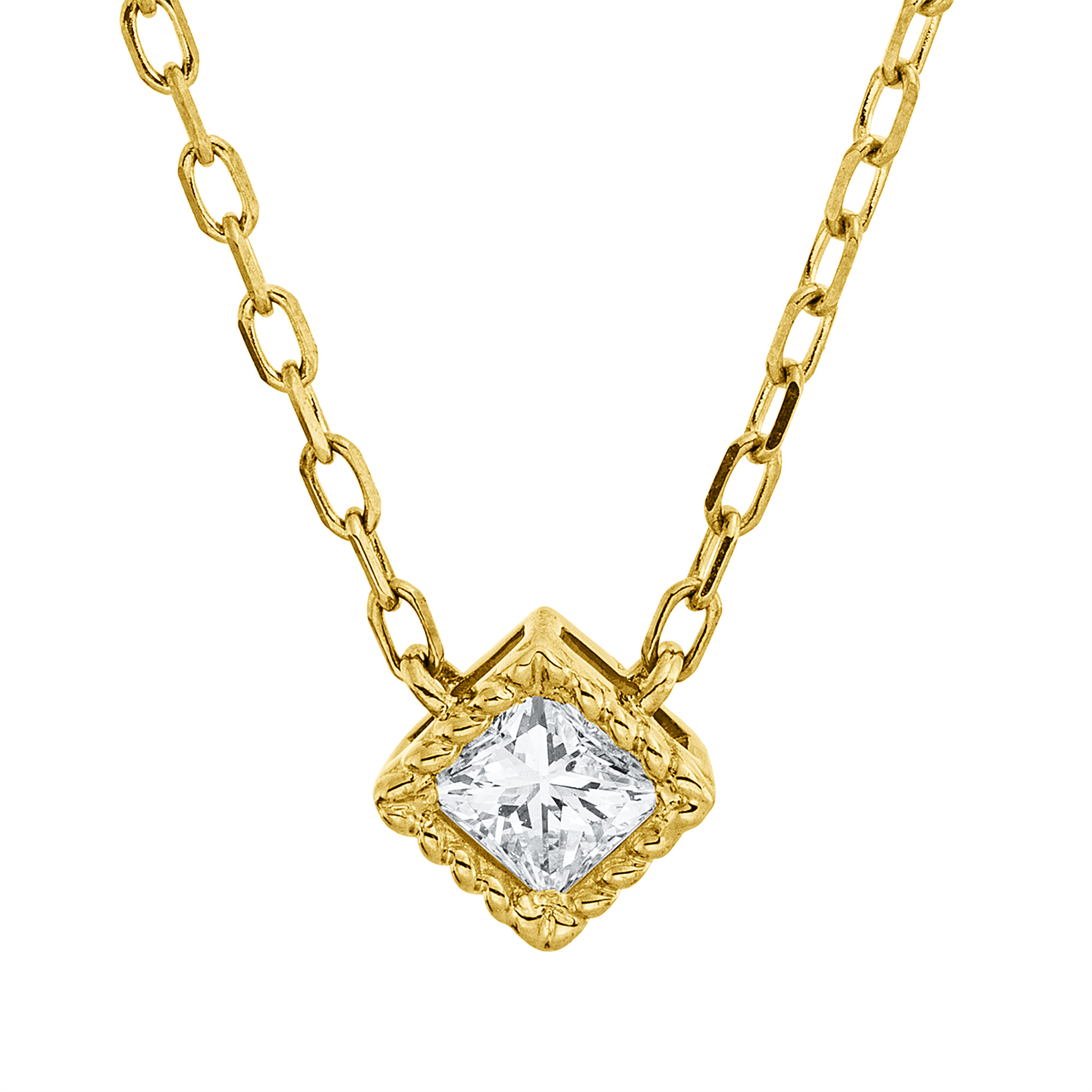 princess  modern woman necklace in yellow gold