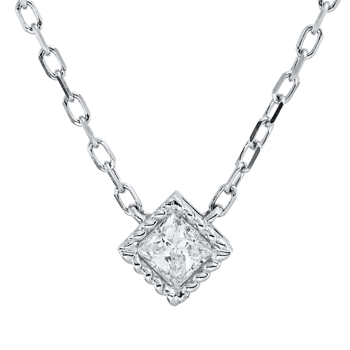 princess  modern woman necklace in white gold