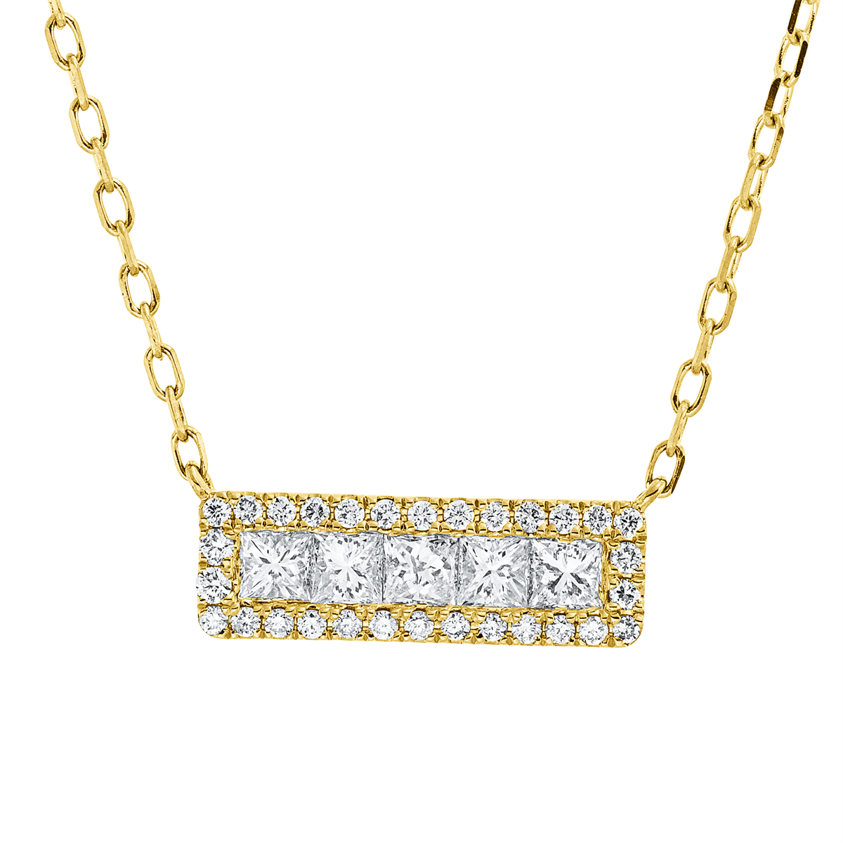 princess  modern woman necklace in yellow gold
