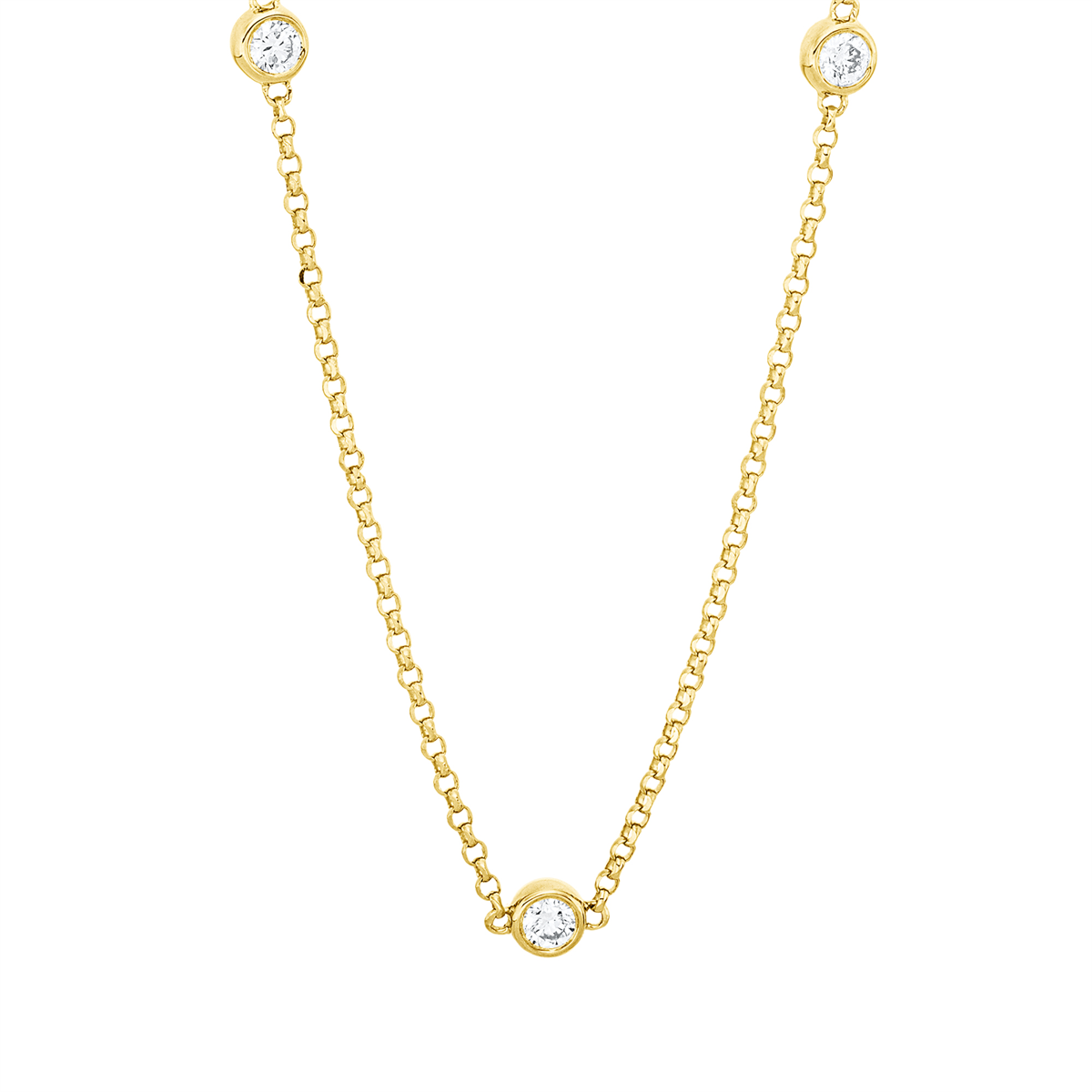 diamond full cut  modern woman necklace in yellow gold