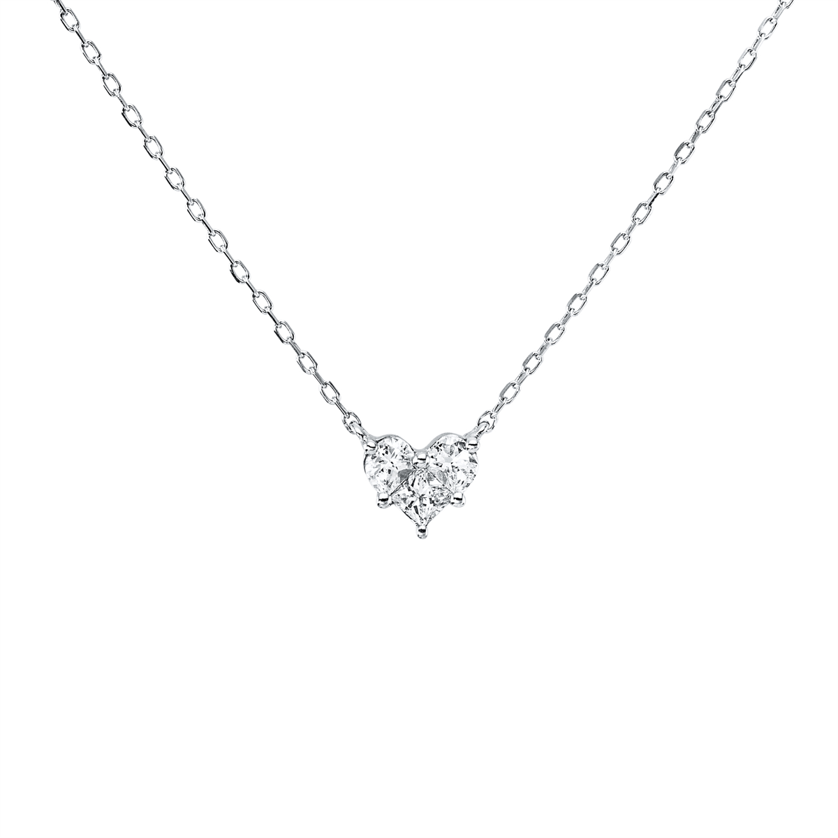 fantasy-cut  heart necklace in white gold