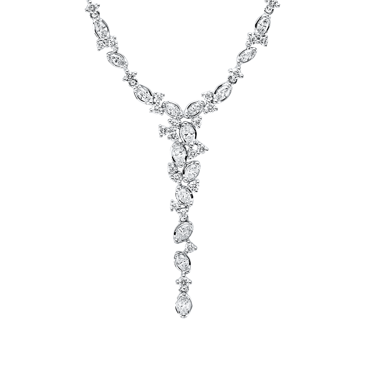 diamond full cut  exclusive necklace in white gold