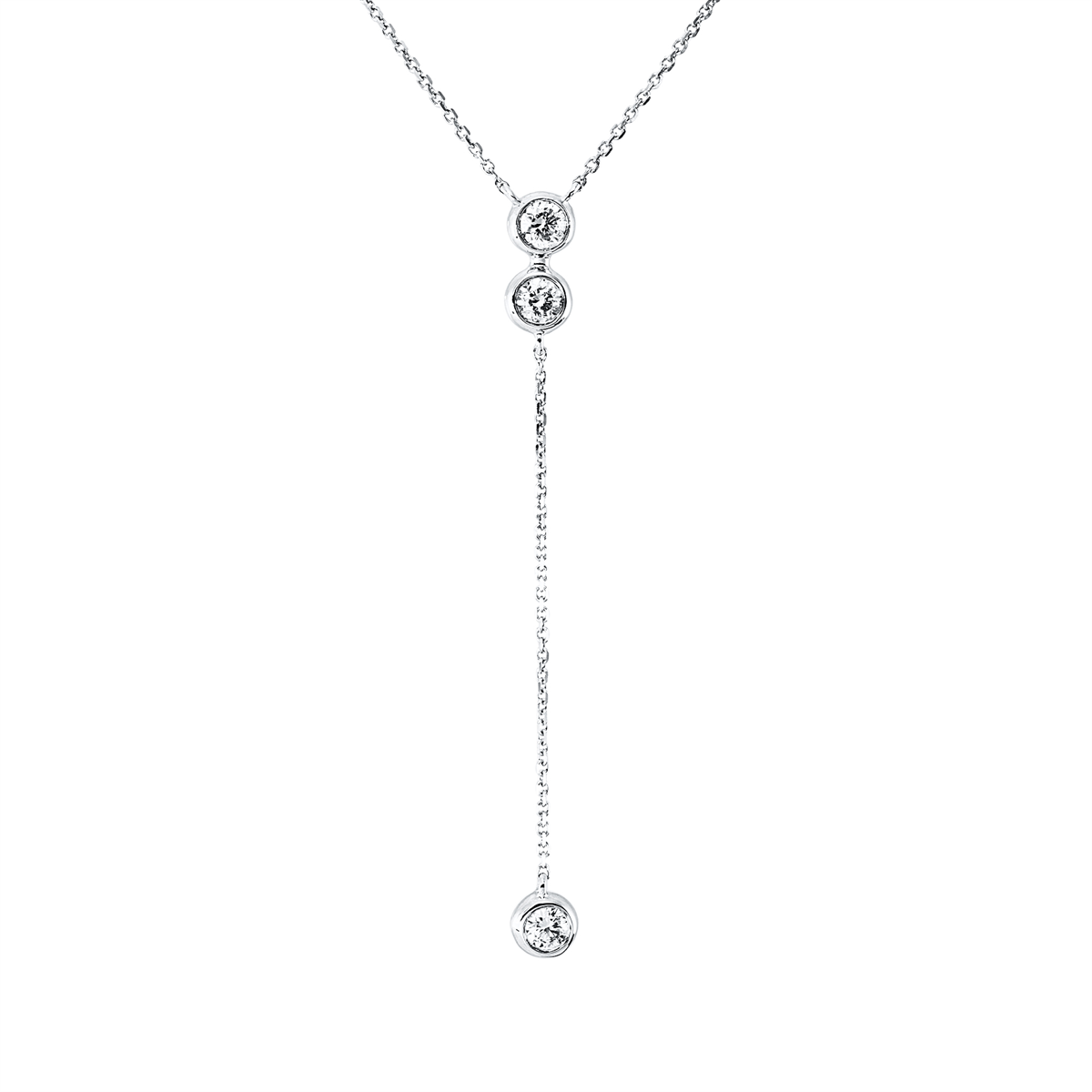 diamond full cut  modern woman necklace in white gold