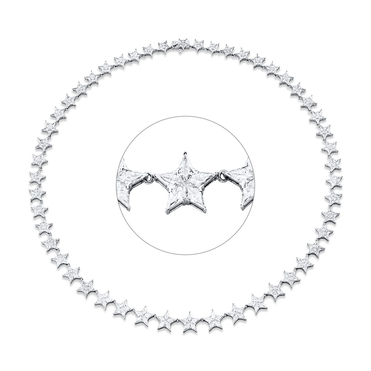 fantasy-cut  exclusive necklace in white gold