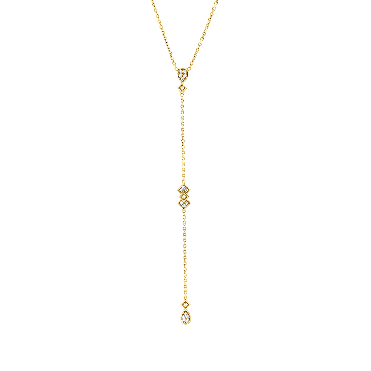 diamond full cut  modern woman necklace in yellow gold
