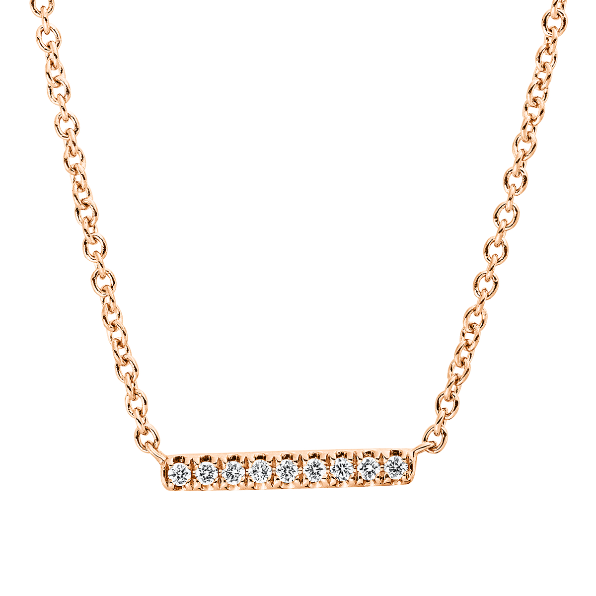 diamond full cut  modern woman necklace in red gold