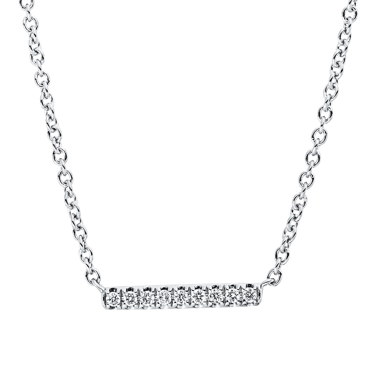 diamond full cut  modern woman necklace in white gold