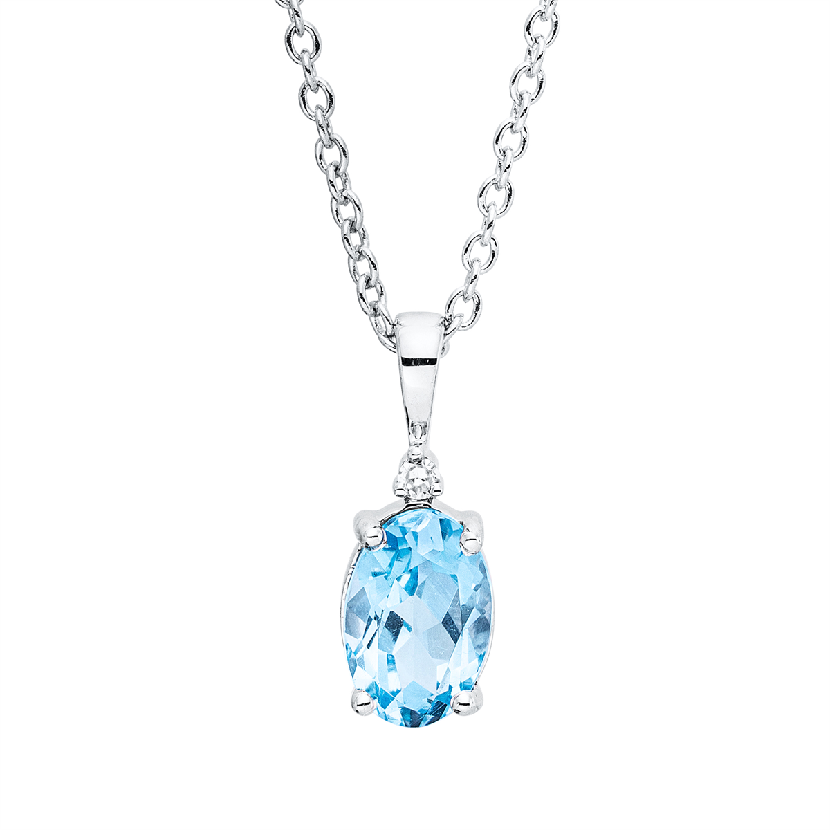 diamond full cut topaz colored stone fashion necklace in white gold