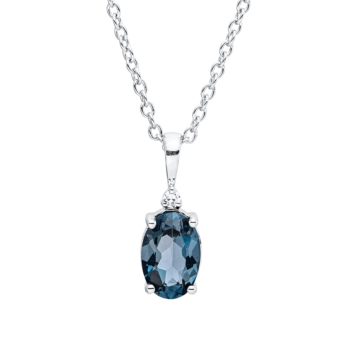 diamond full cut topaz colored stone fashion necklace in white gold