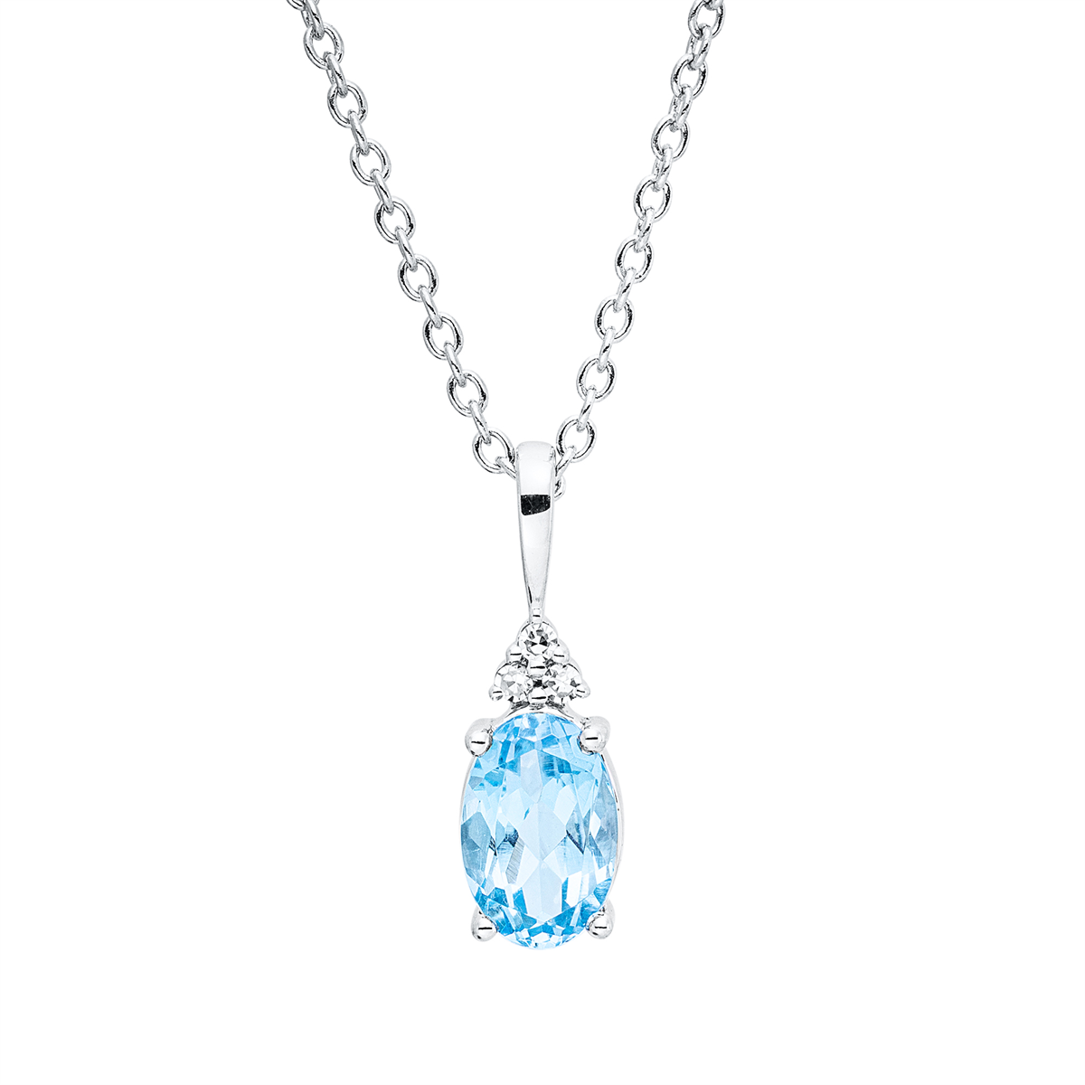 diamond full cut topaz colored stone fashion necklace in white gold