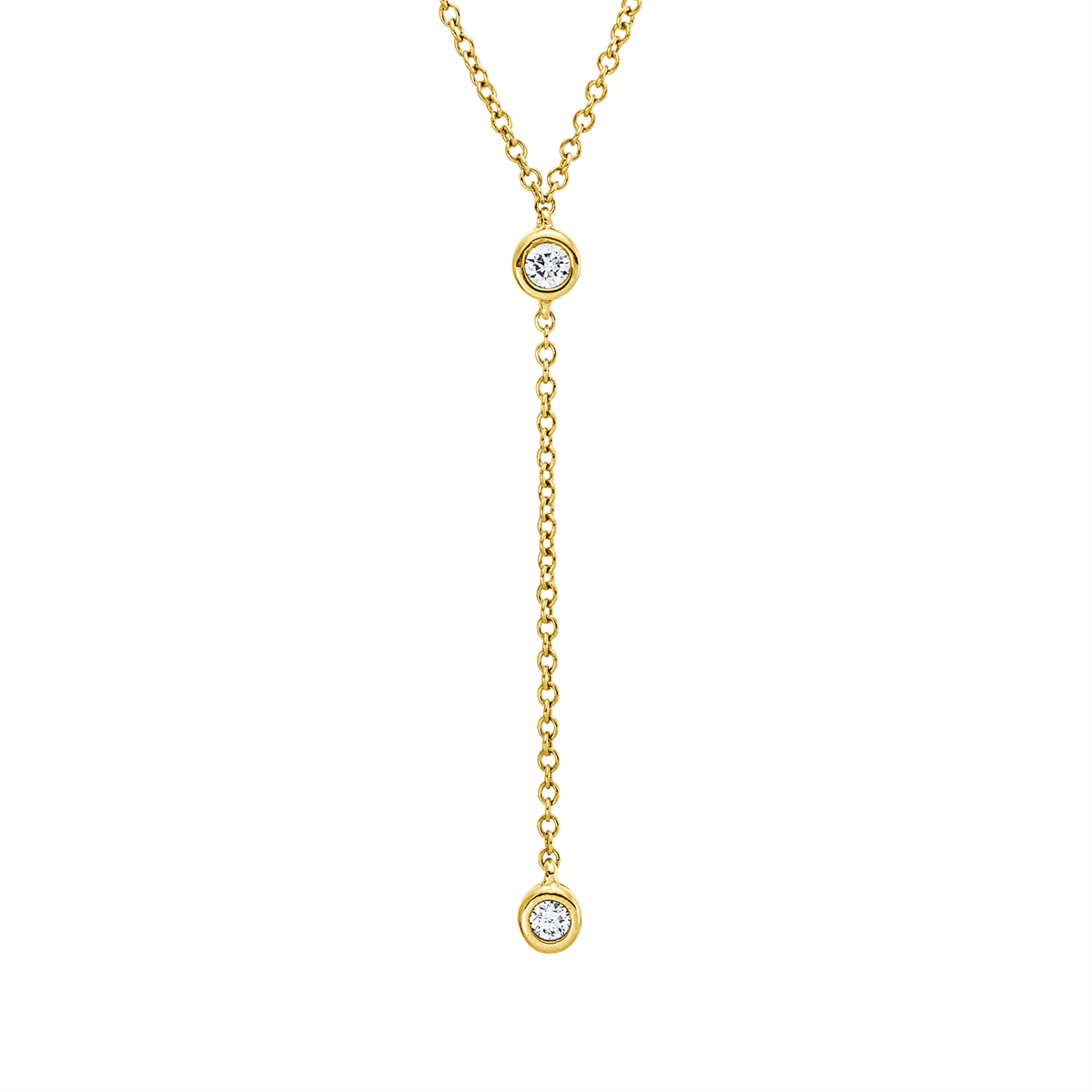 diamond full cut  modern woman necklace in yellow gold