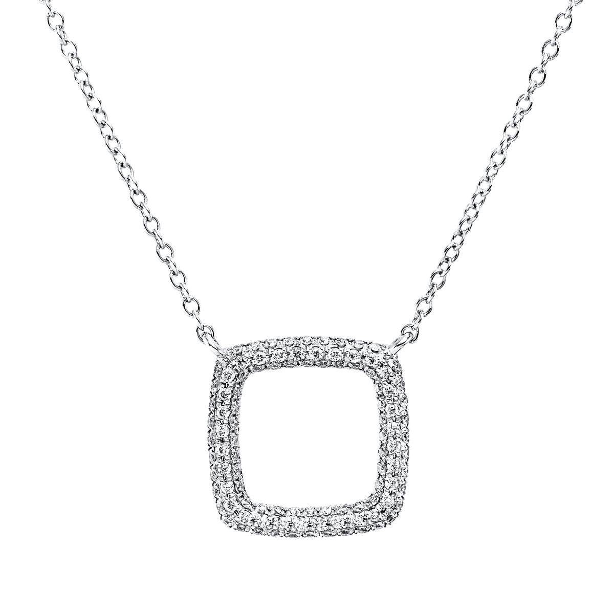 diamond full cut  modern woman necklace in white gold