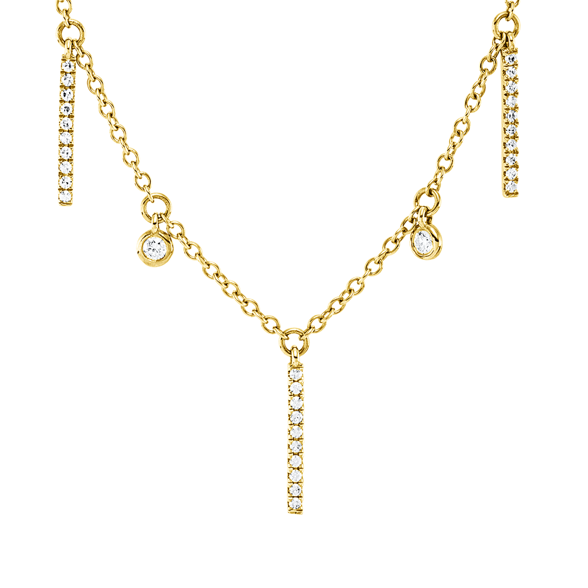 diamond full cut  modern woman necklace in red gold