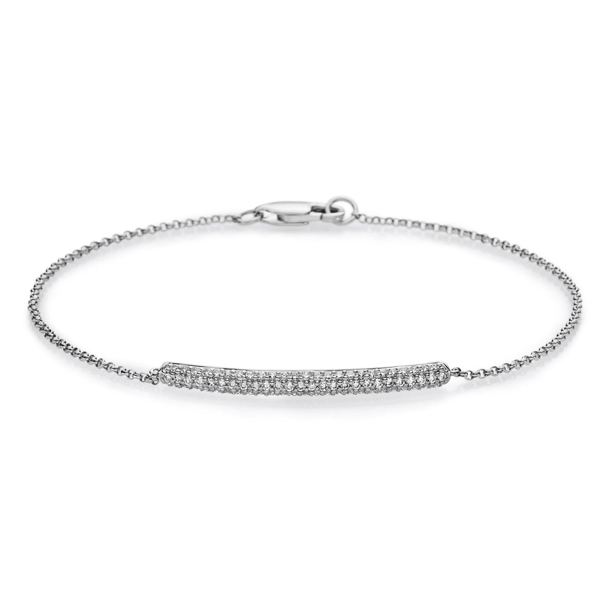 diamond full cut  modern woman bracelet in white gold