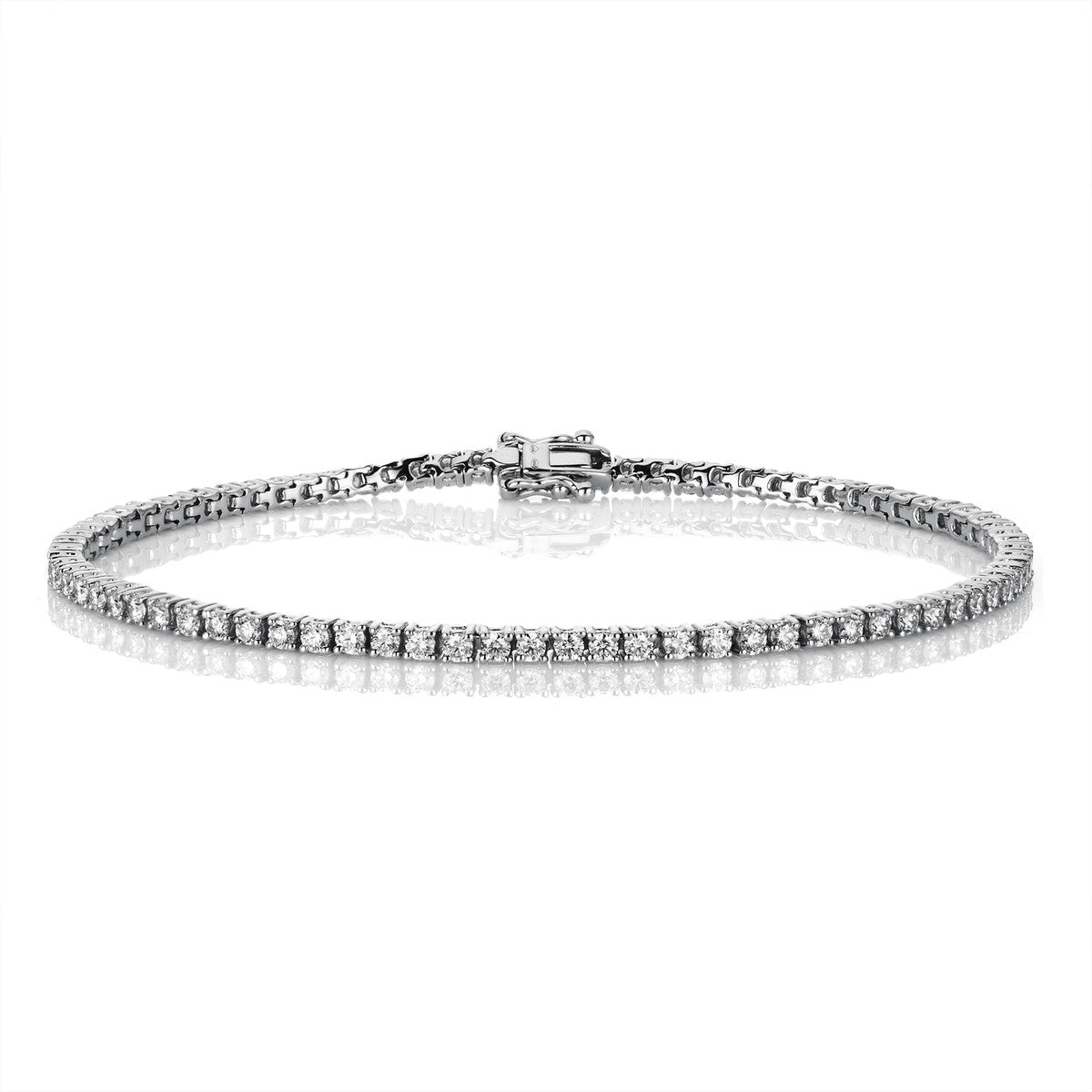 diamond full cut  tennis bracelet bracelet in white gold