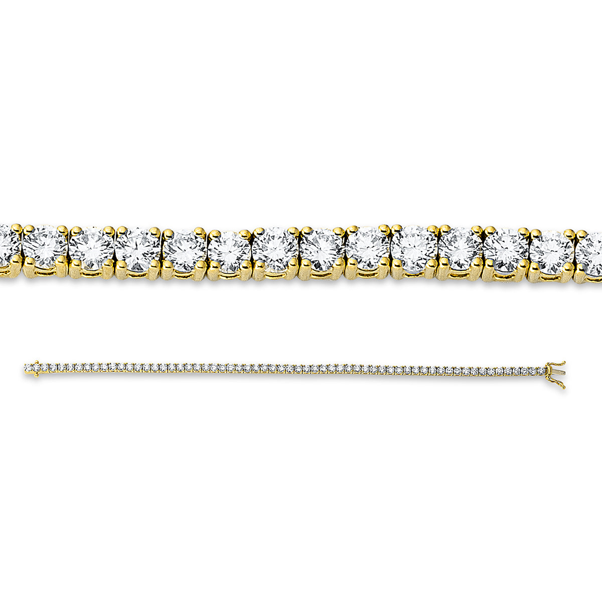 diamond full cut  tennis bracelet bracelet in yellow gold / white gold