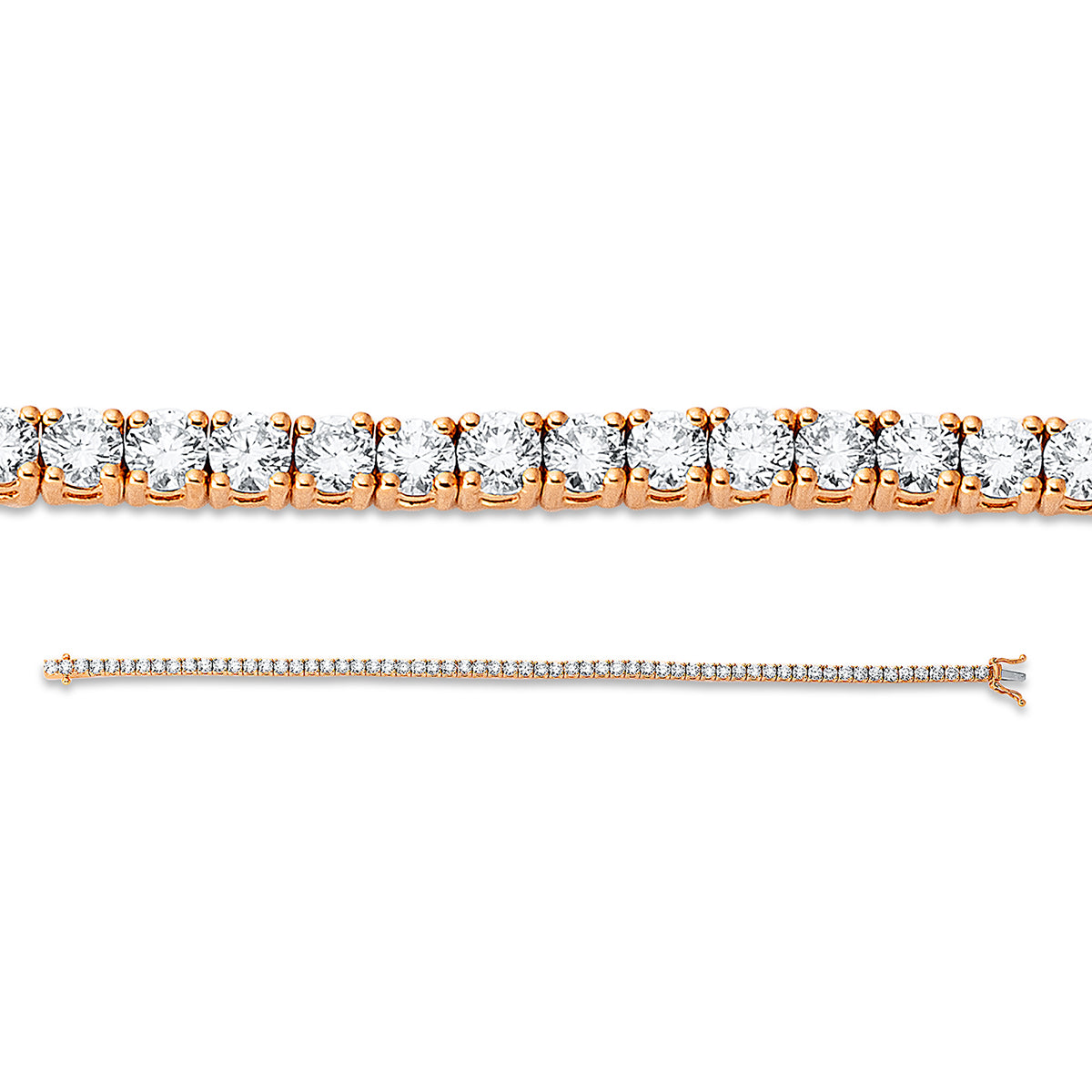 diamond full cut  tennis bracelet bracelet in red gold / white gold