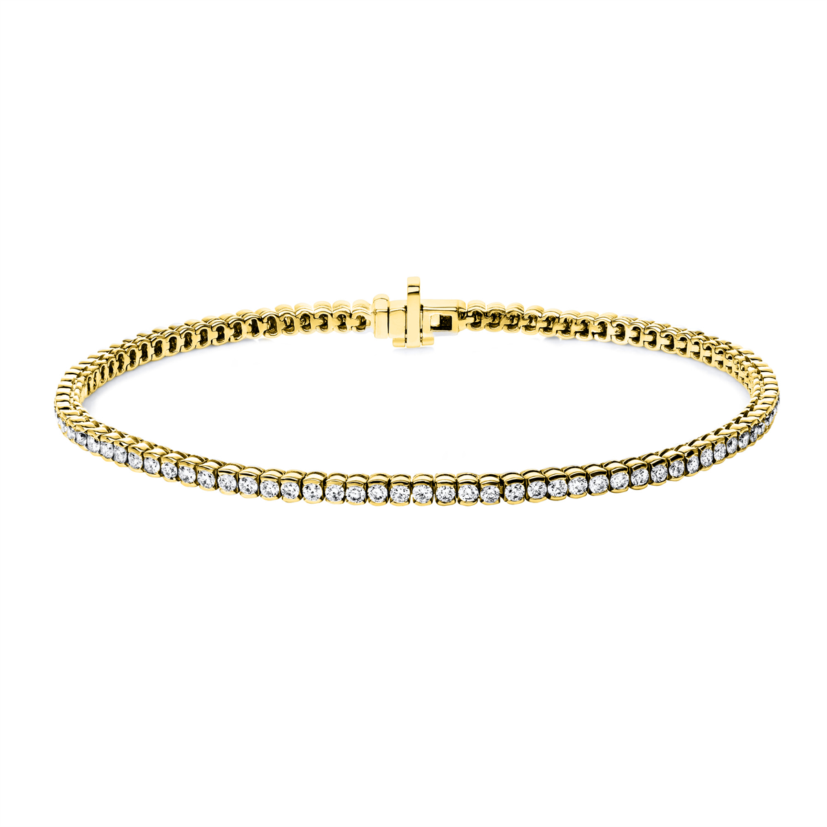 diamond full cut  tennis bracelet bracelet in yellow gold