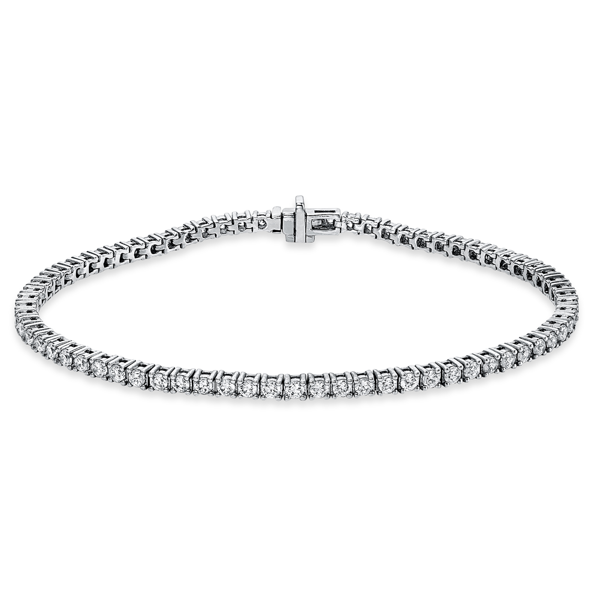 diamond full cut  tennis bracelet bracelet in white gold