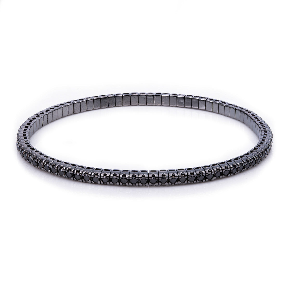 diamond full cut  flex bracelet in white gold