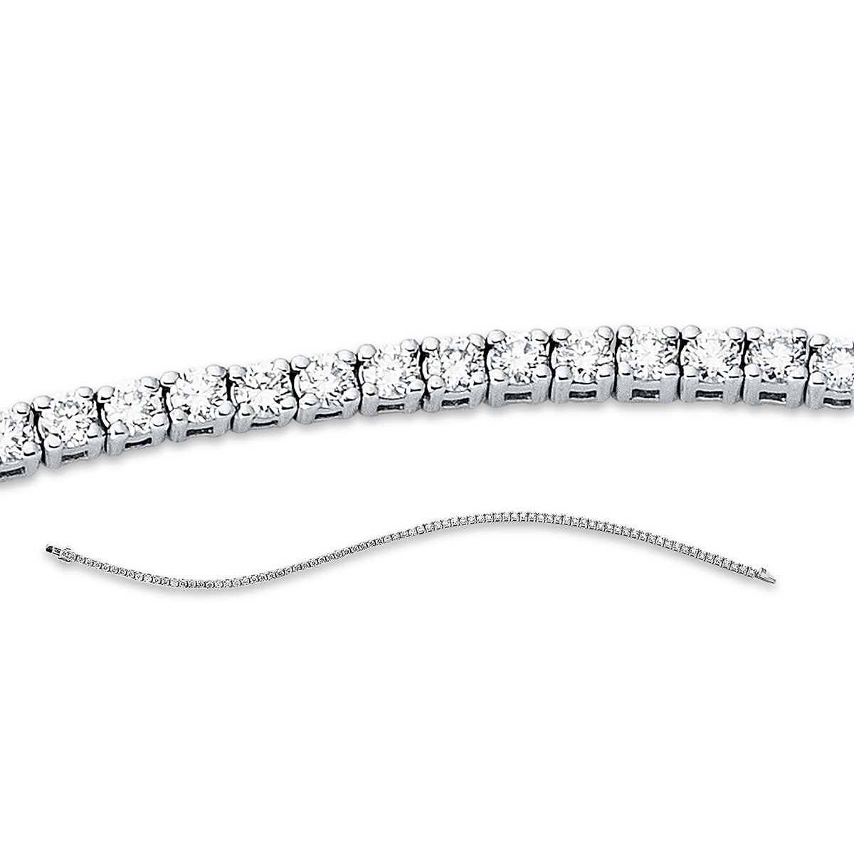 diamond full cut  tennis bracelet bracelet in white gold