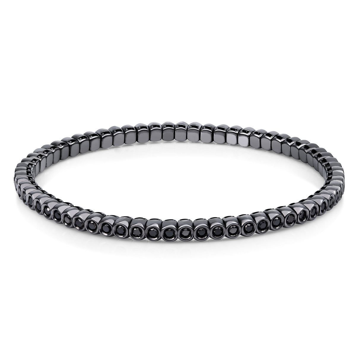 diamond full cut  flex bracelet in white gold