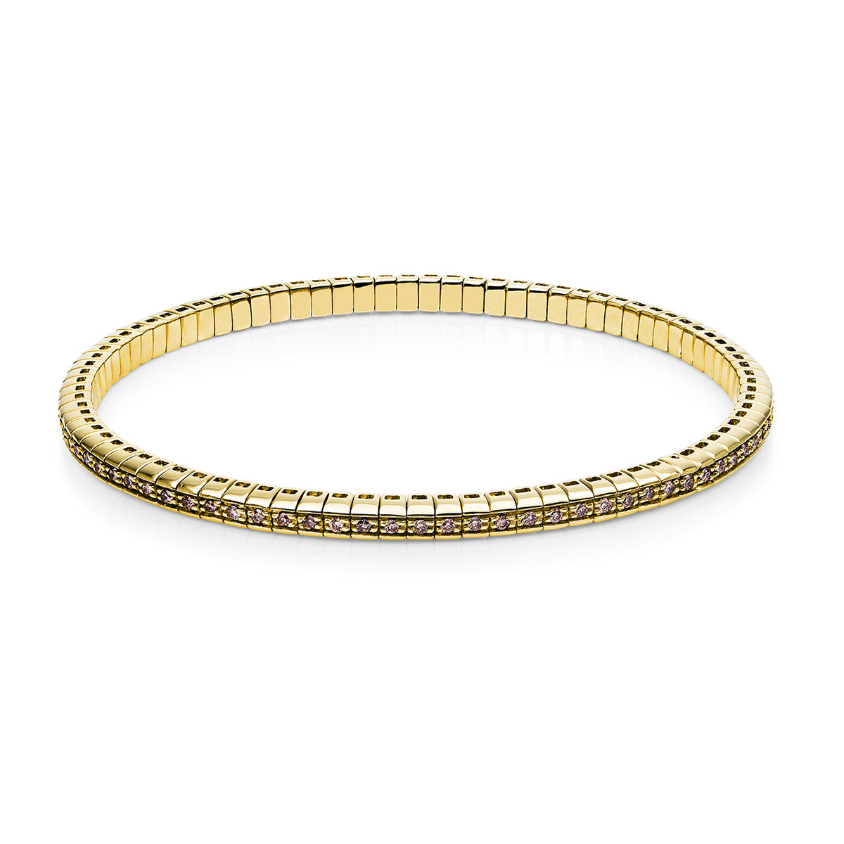diamond full cut  flex bracelet in yellow gold