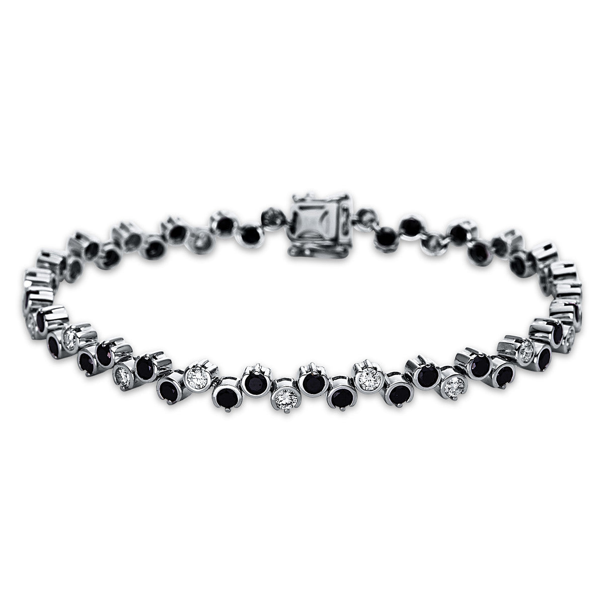 diamond full cut  fancy colored diamond bracelet in white gold