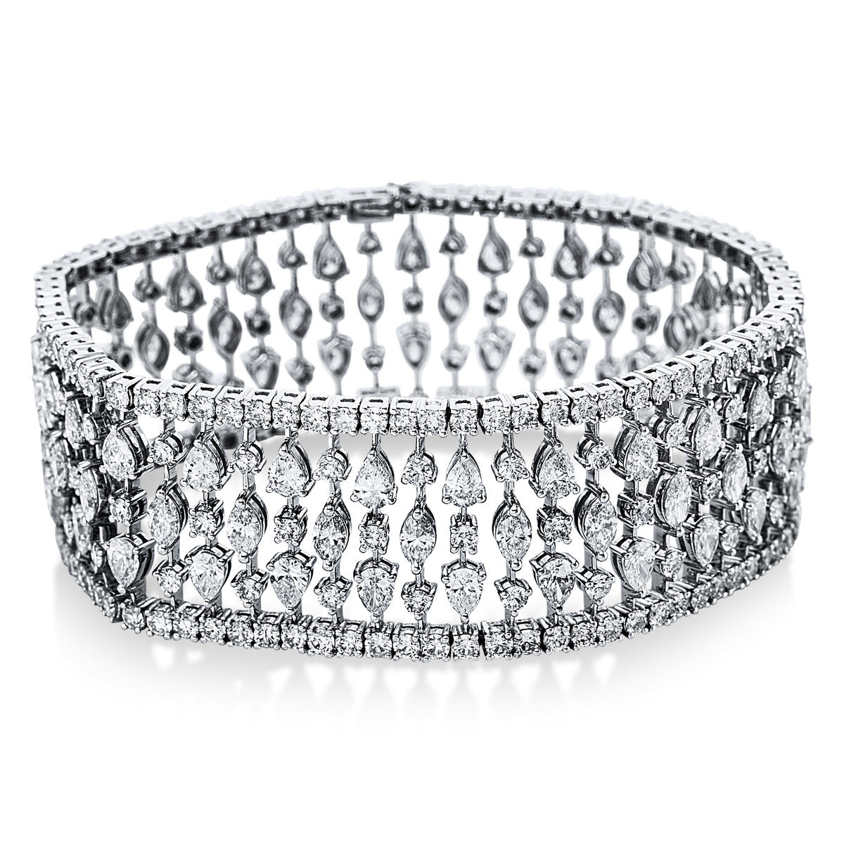 diamond full cut  exclusive bracelet in white gold