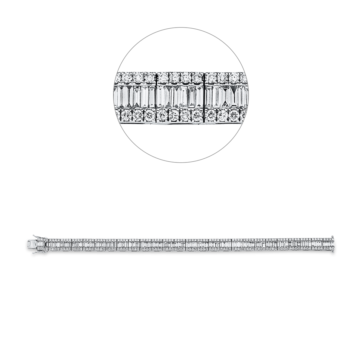 baguette  baguette bracelet in white gold