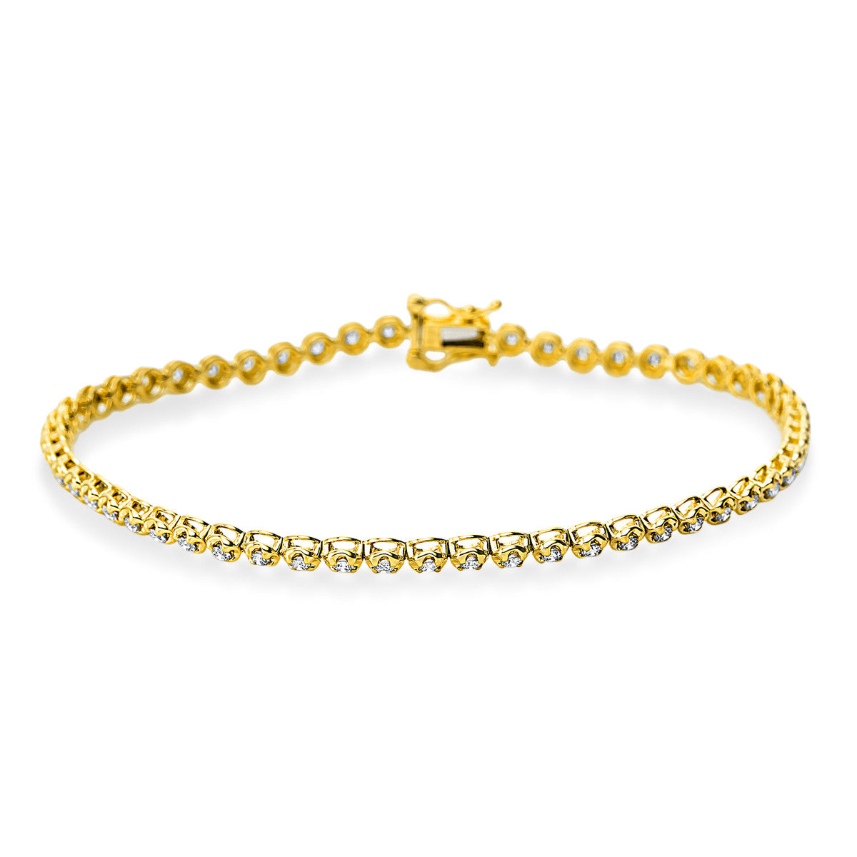 diamond full cut  tennis bracelet bracelet in yellow gold / white gold