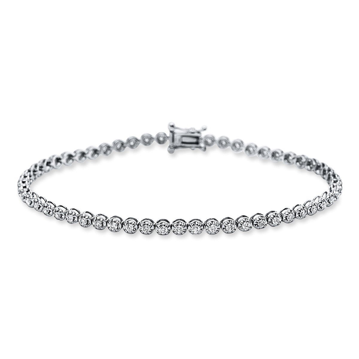 diamond full cut  tennis bracelet bracelet in white gold