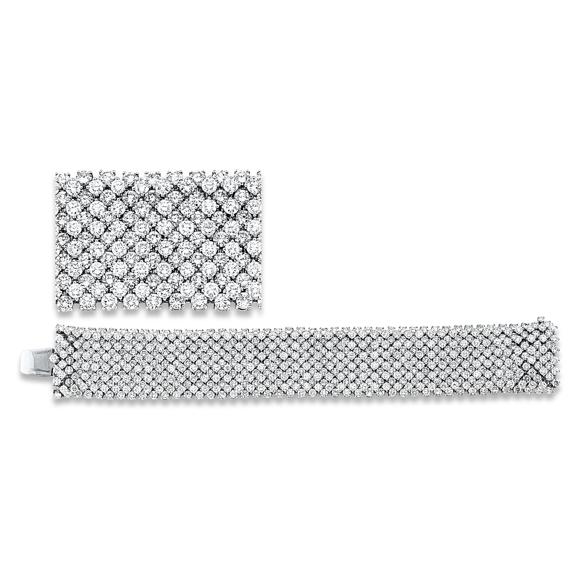 diamond full cut  exclusive bracelet in white gold