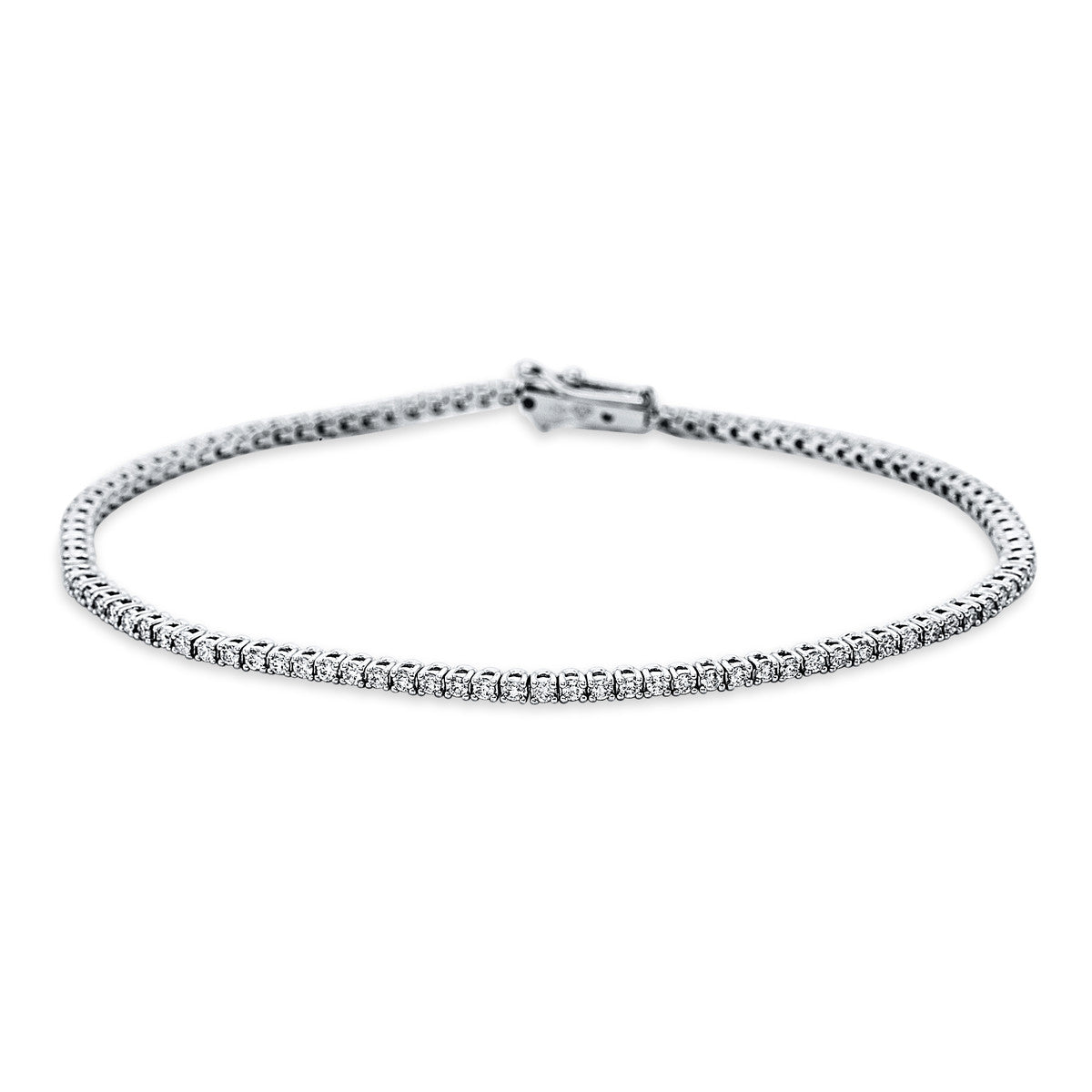 diamond full cut  tennis bracelet bracelet in white gold