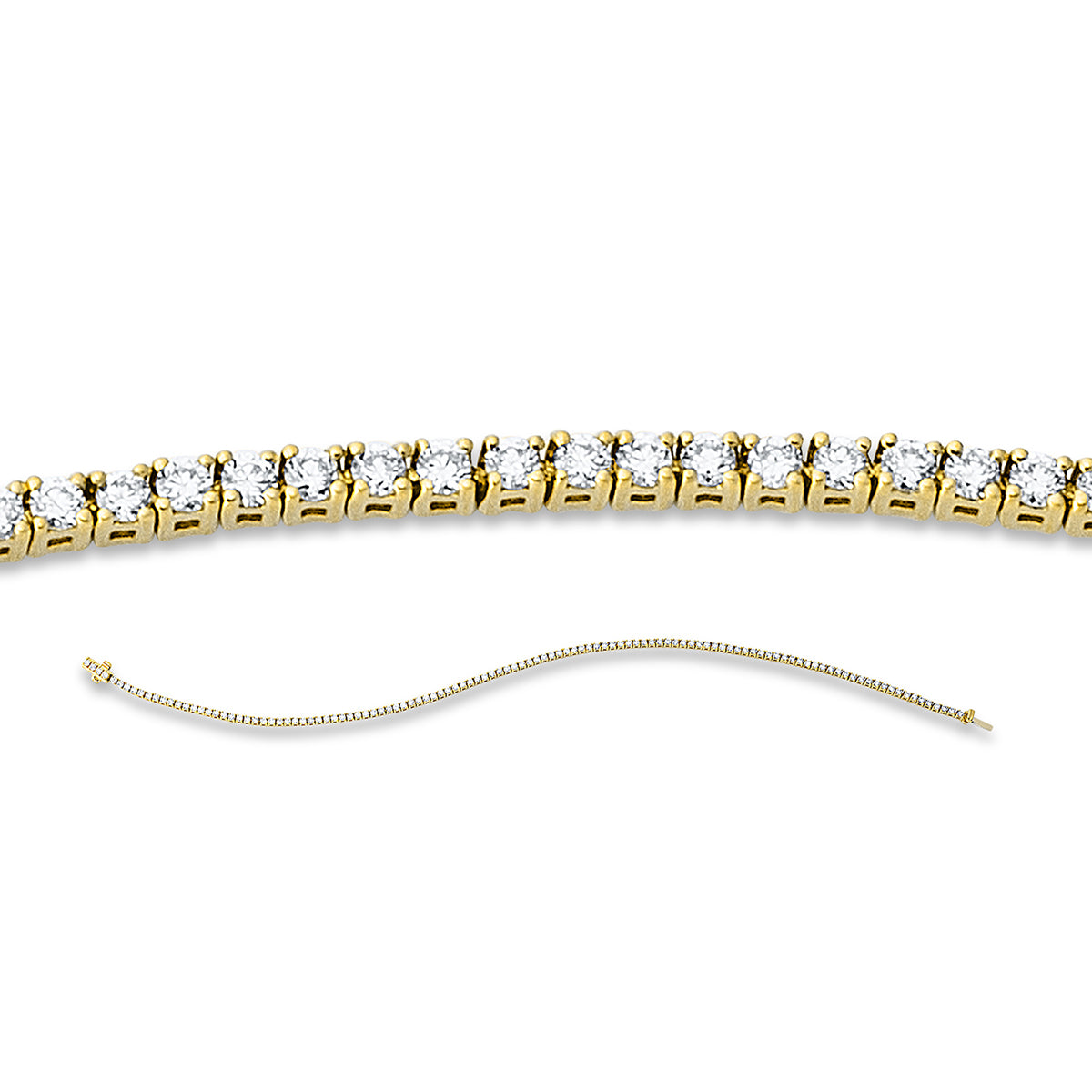 diamond full cut  tennis bracelet bracelet in yellow gold