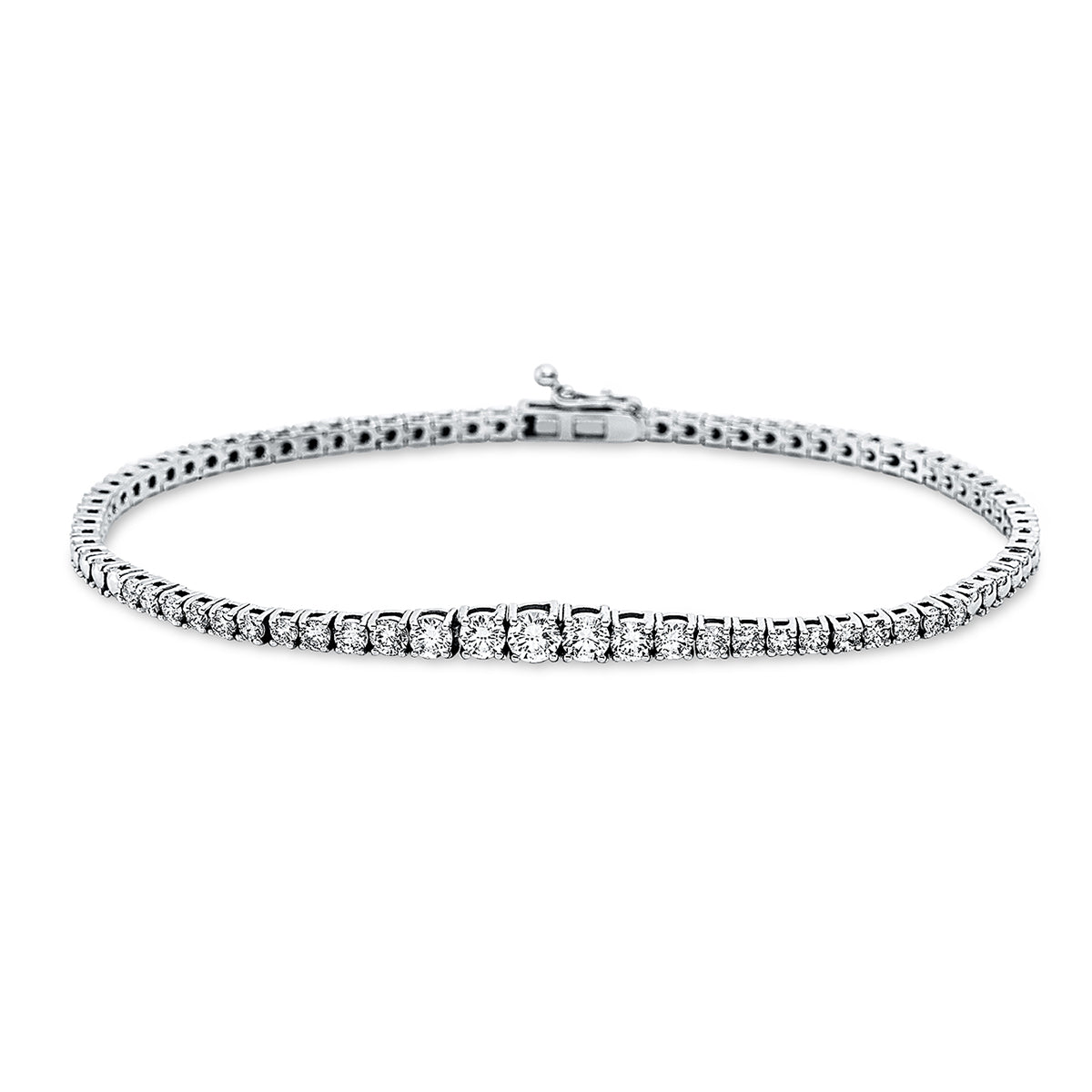 diamond full cut  tennis bracelet bracelet in white gold