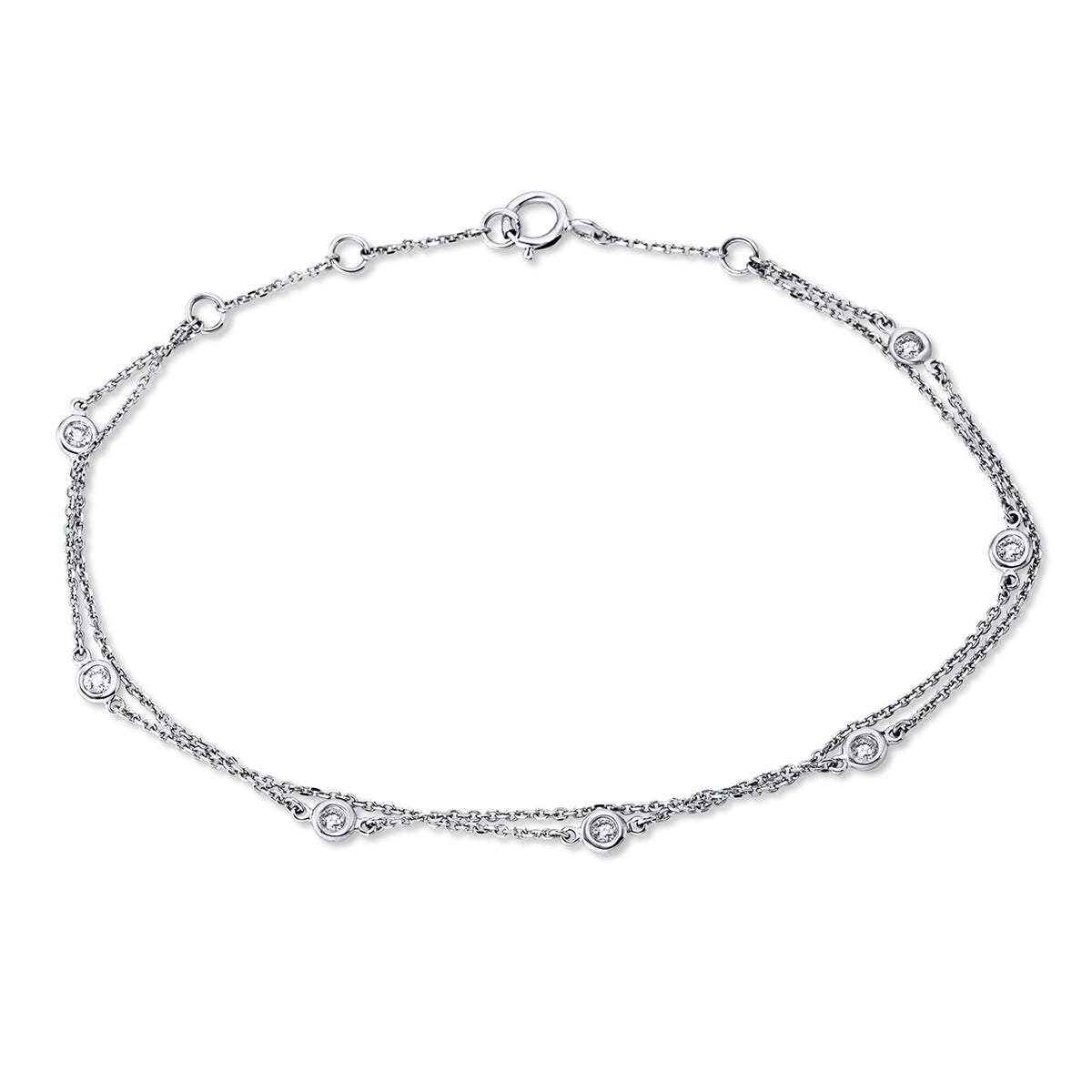 diamond full cut  modern woman bracelet in white gold