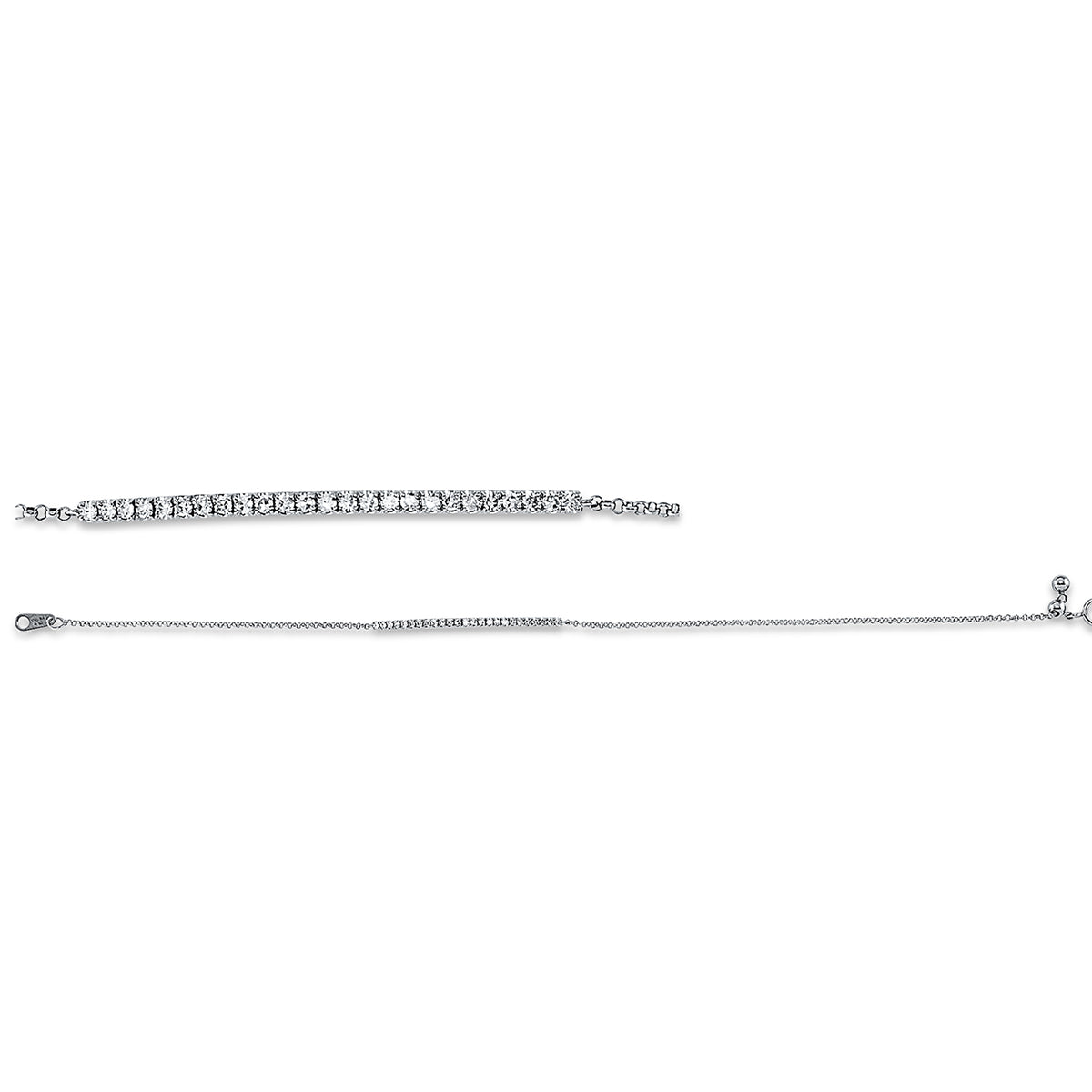 diamond single cut  modern woman bracelet in white gold