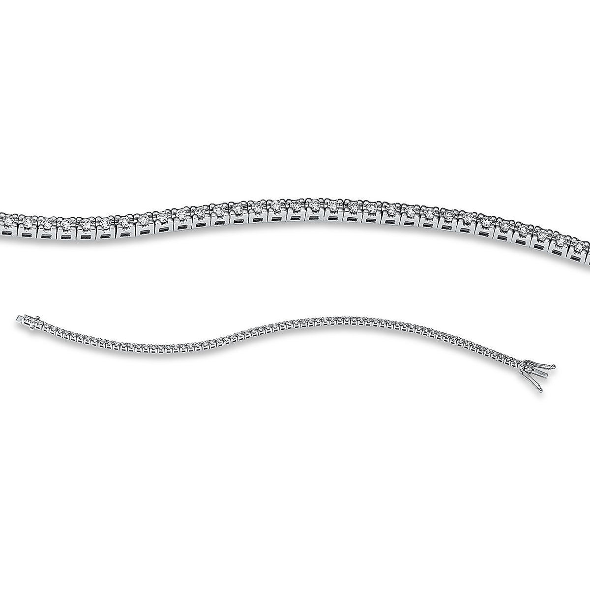 diamond full cut  tennis bracelet bracelet in white gold