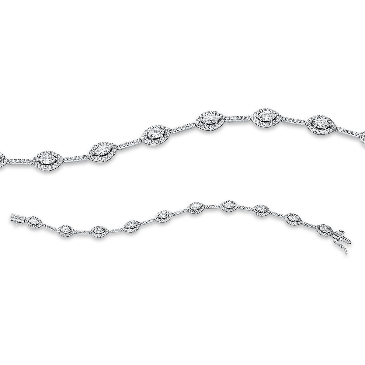 diamond full cut  exclusive bracelet in white gold