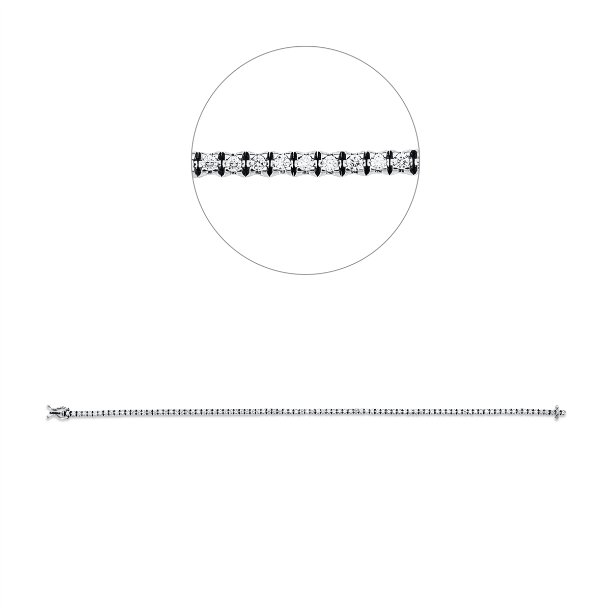 diamond full cut  tennis bracelet bracelet in white gold